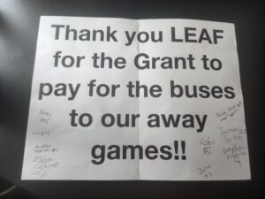 Thank you to LEAF for supporting Tech volleyball