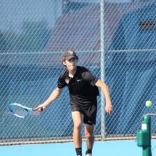 <p class="title">Title: Tiger Tennis!</p>
Photo by: Beth Fenstad Tech tennis