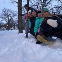 <p class="title">Title: NHS enjoys the snow!</p>
Photo by: Beth Fenstad sledding