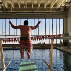 <p class='title'>Title: Life is great!</p>
Photo by: Rebecca J Marohl North Junior High - Big Guy Diving